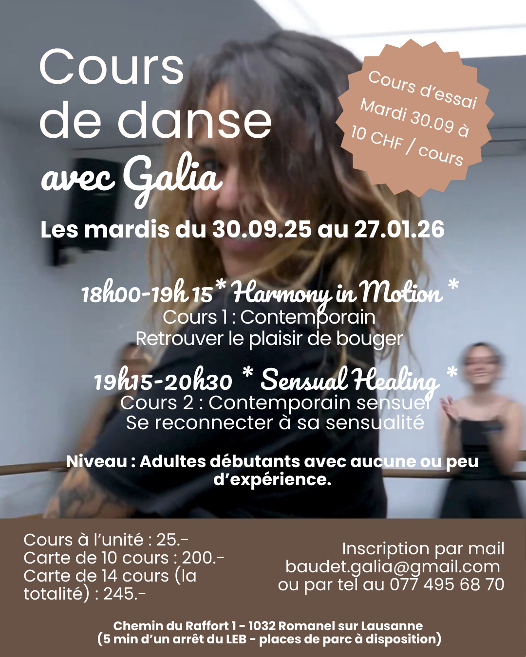 Flyer des cours de danse